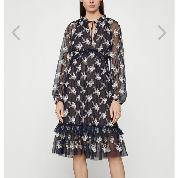 NWT MSRP $398 BCBGMaxAzria Daisy Mesh Dress Women's Size Large - Picture 3 of 13